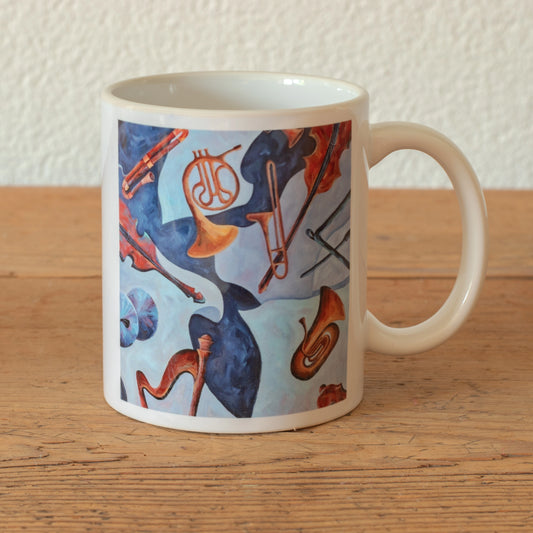 Künstlerische Tasse Das Echo der Instrumente